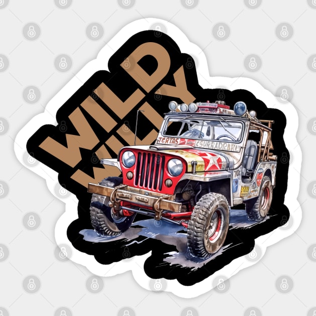 Willys Jeep - Wild Willy Sticker by Garage Du Nord